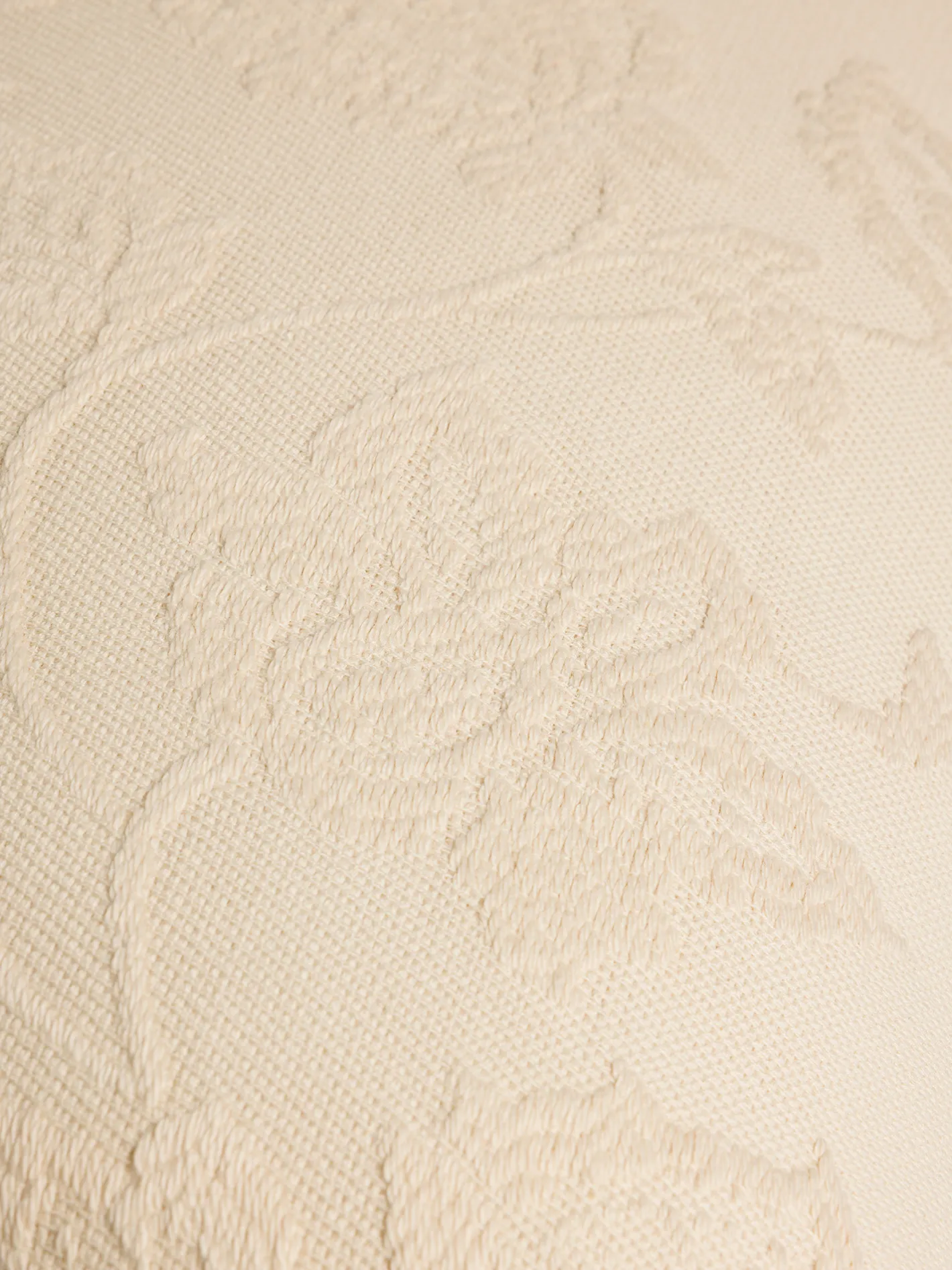 coincasa Cuscini|Cuscini Divano|Cuscino 50x50 cm in puro cotone jacquard con motivo floreale Bianco