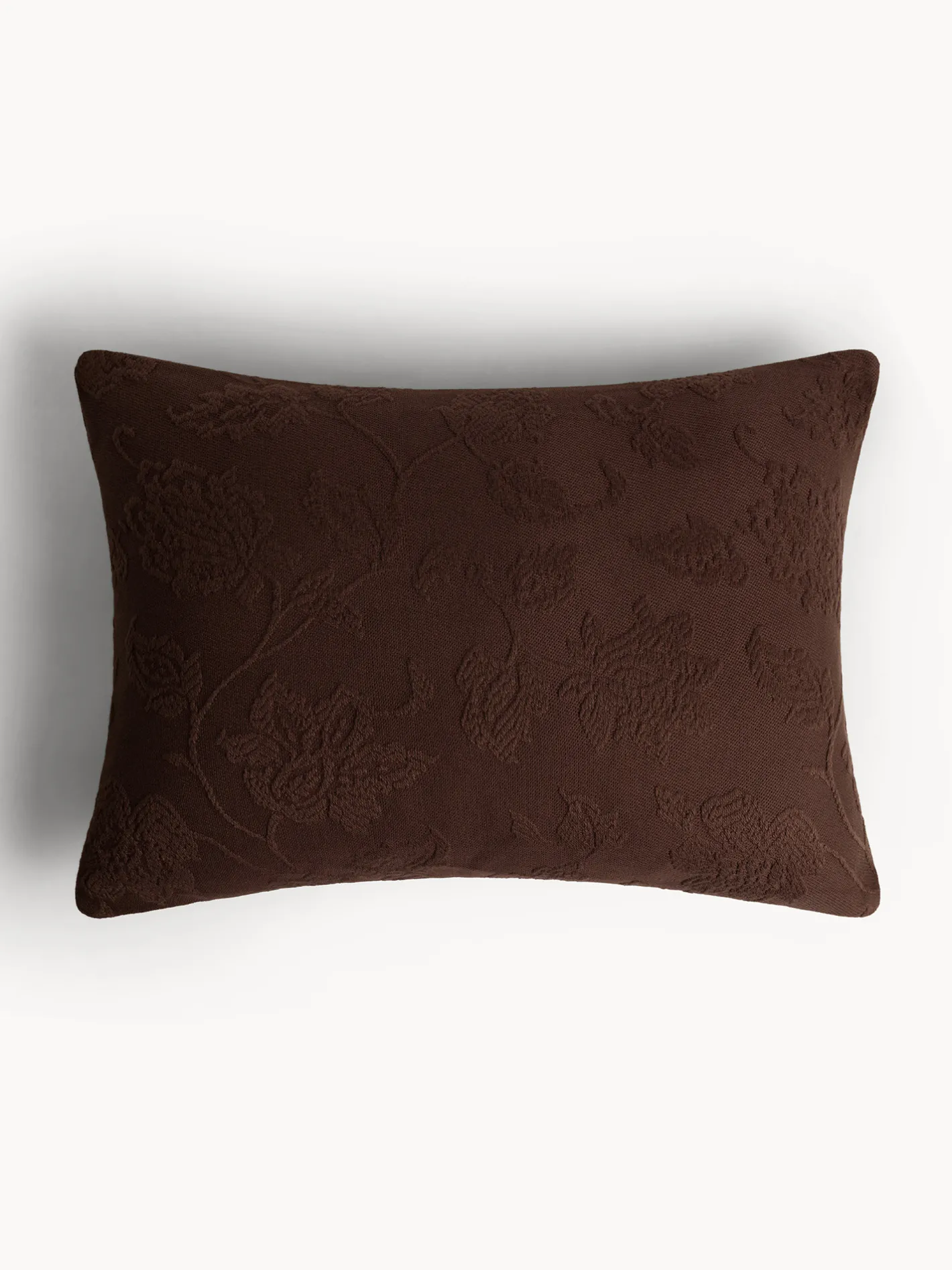 coincasa Cuscini|Cuscini Divano|Cuscino 35x50 cm in puro cotone jacquard con motivo floreale Marrone scuro