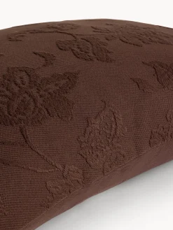 coincasa Cuscini|Cuscini Divano|Cuscino 35x50 cm in puro cotone jacquard con motivo floreale Marrone scuro
