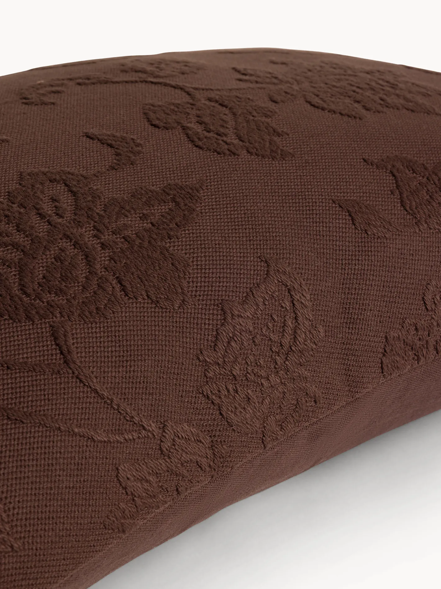 coincasa Cuscini|Cuscini Divano|Cuscino 35x50 cm in puro cotone jacquard con motivo floreale Marrone scuro
