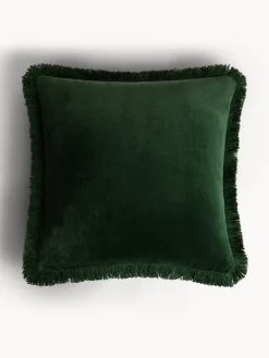coincasa Cuscini|Cuscini Divano|Cuscino 45x45 cm in velluto con frangette Verde