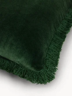 coincasa Cuscini|Cuscini Divano|Cuscino 45x45 cm in velluto con frangette Verde