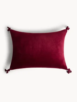 coincasa Cuscini Divano|Cuscini|Cuscino 35x50 cm in velluto con applicazioni Rosso ciliegia