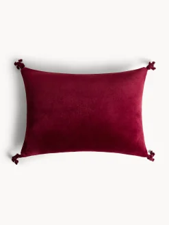 coincasa Cuscini Divano|Cuscini|Cuscino 35x50 cm in velluto con applicazioni Rosso ciliegia