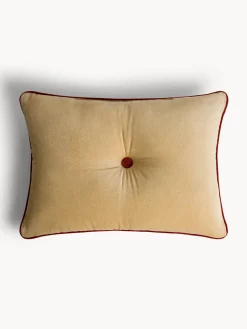 coincasa Cuscini|Cuscini Divano|Cuscino 35x50 cm in velluto con piping a contrasto Rosso bordeaux