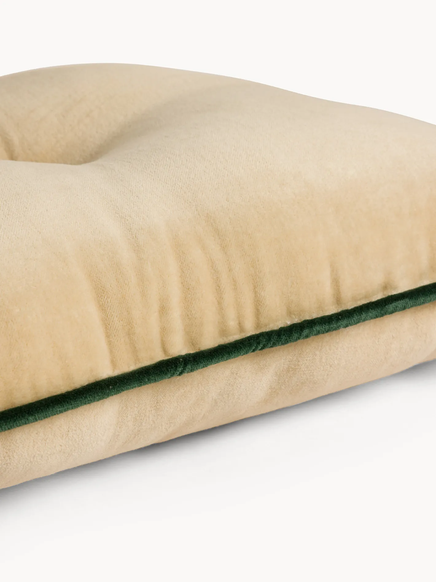 coincasa Cuscini|Cuscini Divano|Cuscino 35x50 cm in velluto con piping a contrasto Verde