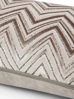 coincasa Cuscini|Cuscini Divano|Cuscino 35x55 cm in velluto jacquard motivo geometrico Beige
