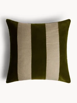 coincasa Cuscini|Cuscini Divano|Cuscino 50x50 cm in velluto righe a contrasto Verde