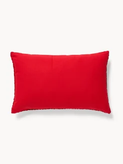 coincasa Cuscini Divano|Cuscini Natalizi|Cuscino 40x65 in ciniglia ricamata Rosso