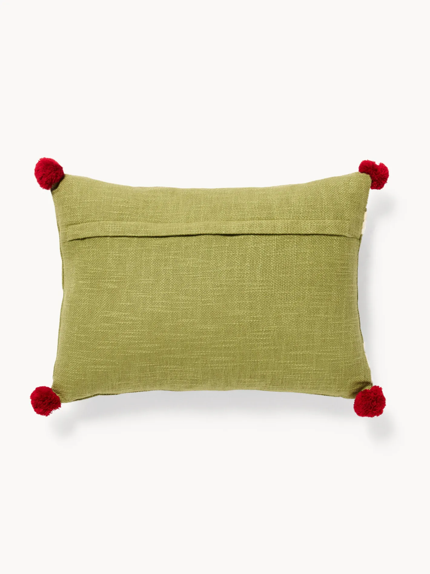 coincasa Cuscini Divano|Cuscini Natalizi|Cuscino 35x50 ricamo family con pompon Verde
