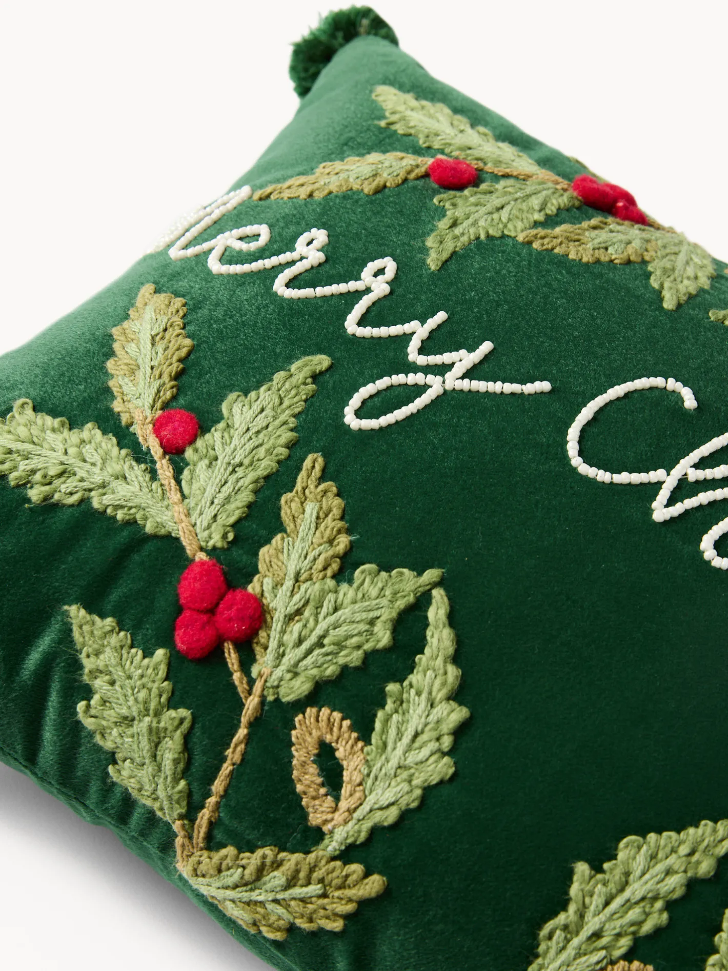 coincasa Cuscini Divano|Cuscini Natalizi|Cuscino 35x50 ricamo merry christmas Verde