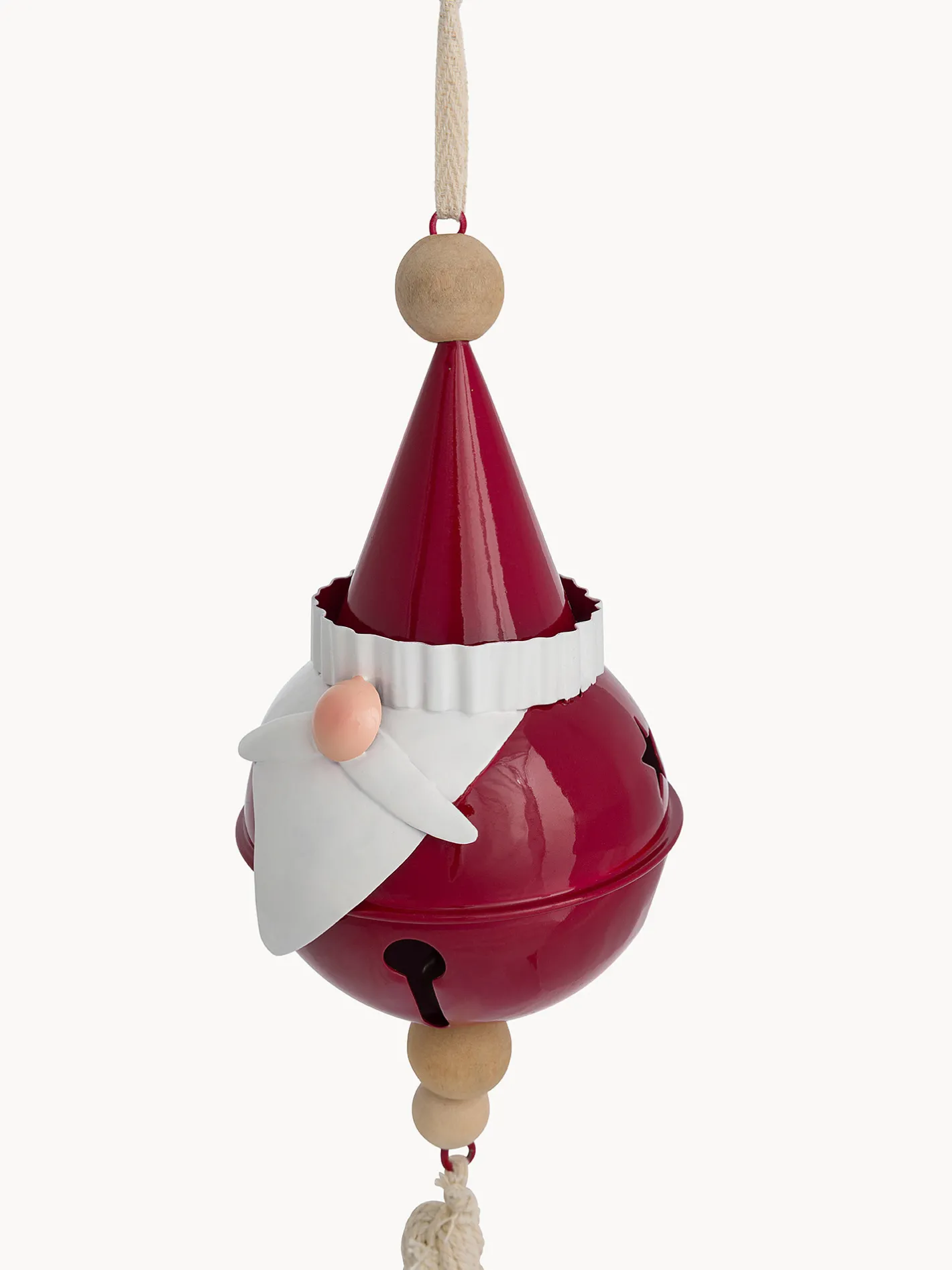 coincasa Altre Decorazioni Natalizie|Decorazione in ferro a forma di Babbo Natale con nappina Rosso