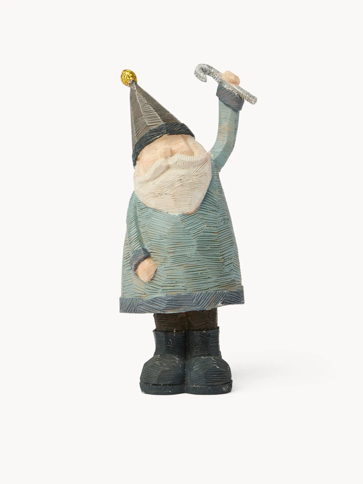 coincasa Altre Decorazioni Natalizie|Decorazione in resina a forma di Babbo Natale Grigio