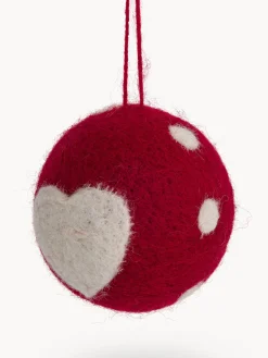 coincasa Palline|Decorazione per albero in feltro Rosso
