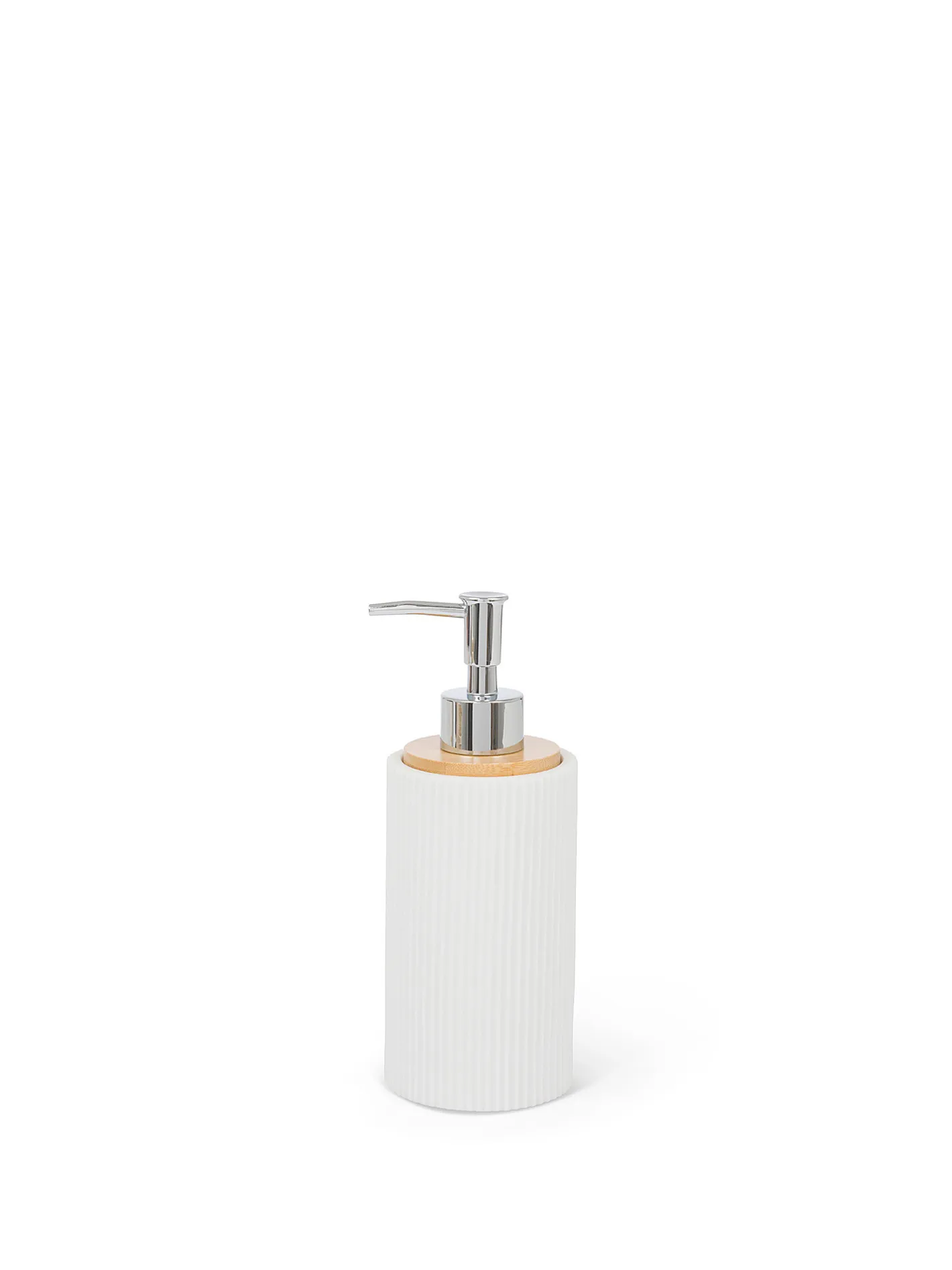 coincasa Accessori Bagno|Biancheria Bagno|Dispenser sapone in poliresina rigato Bianco