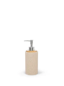 coincasa Accessori Bagno|Biancheria Bagno|Dispenser sapone in poliresina rigato Beige