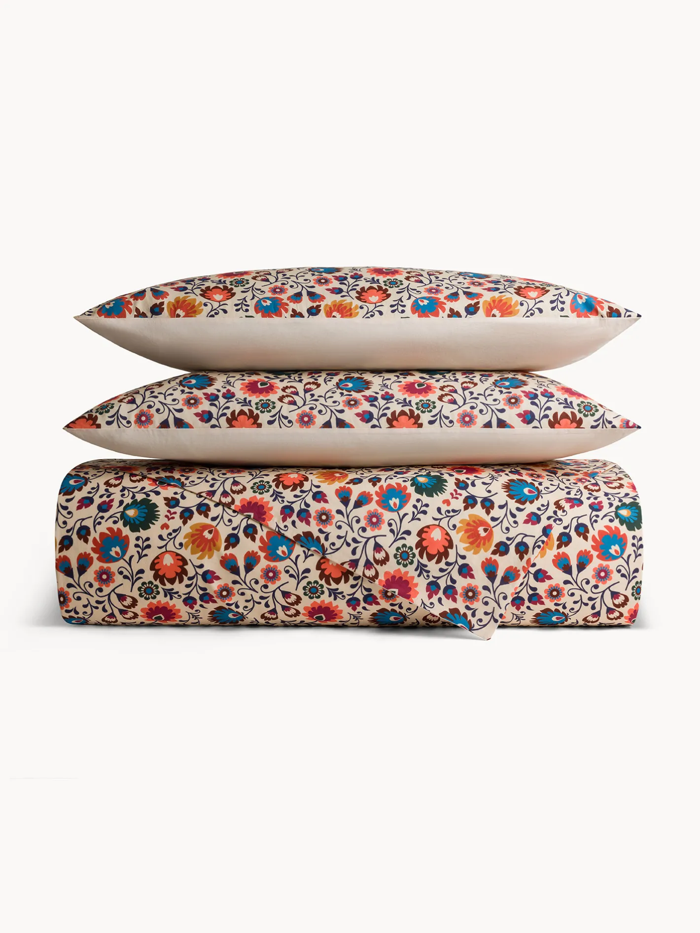 coincasa Biancheria Da Letto|Federe E Copricuscini|Federa in cotone lavato stampa floreale Multicolor