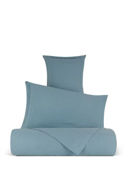coincasa Biancheria Da Letto|Federe E Copricuscini|Federa in lino e cotone tinta unita Zefiro Blu