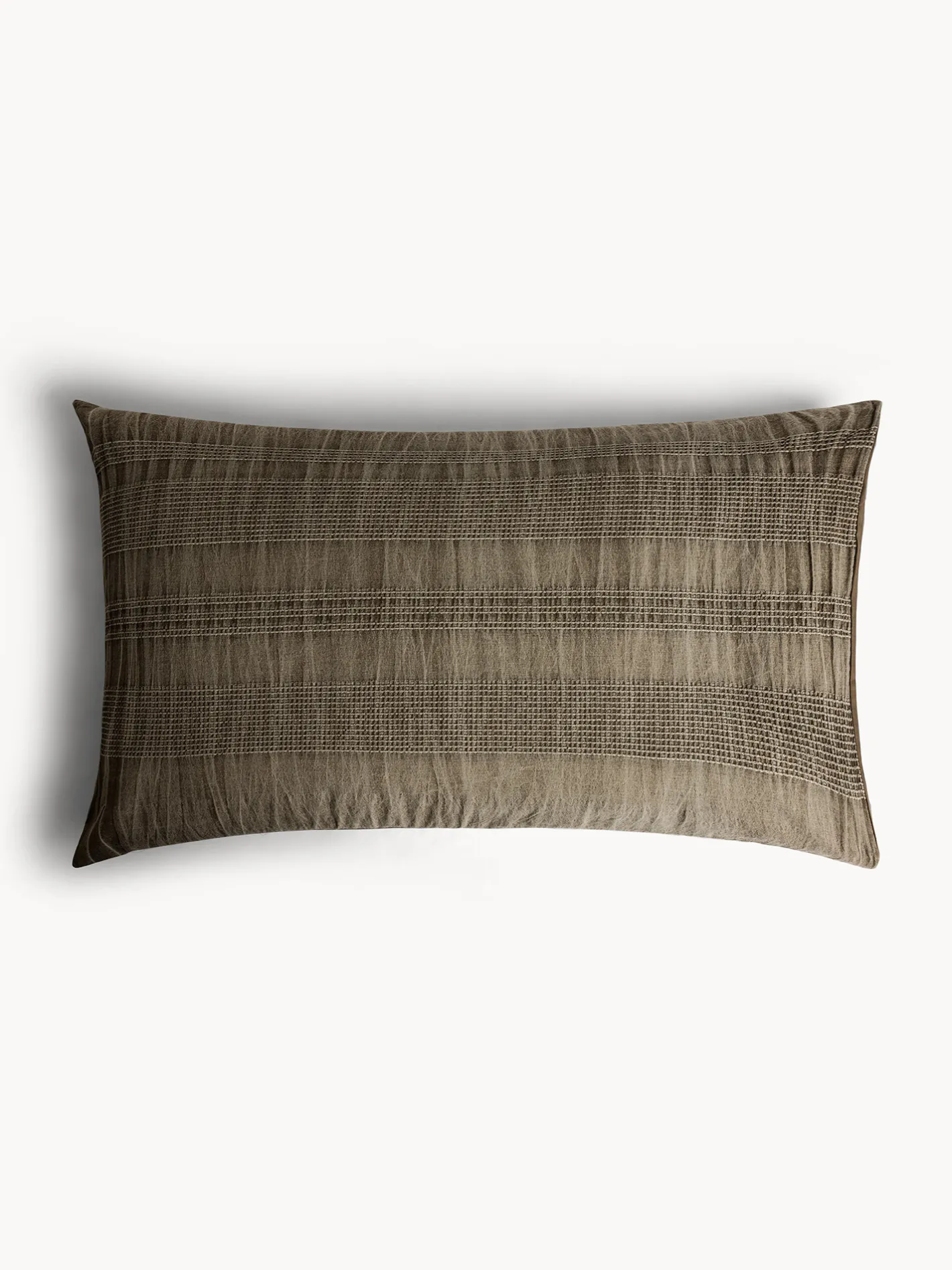 coincasa Biancheria Da Letto|Federe E Copricuscini|Federa in puro cotone lavato con lavorazione waffle Grigio chiaro