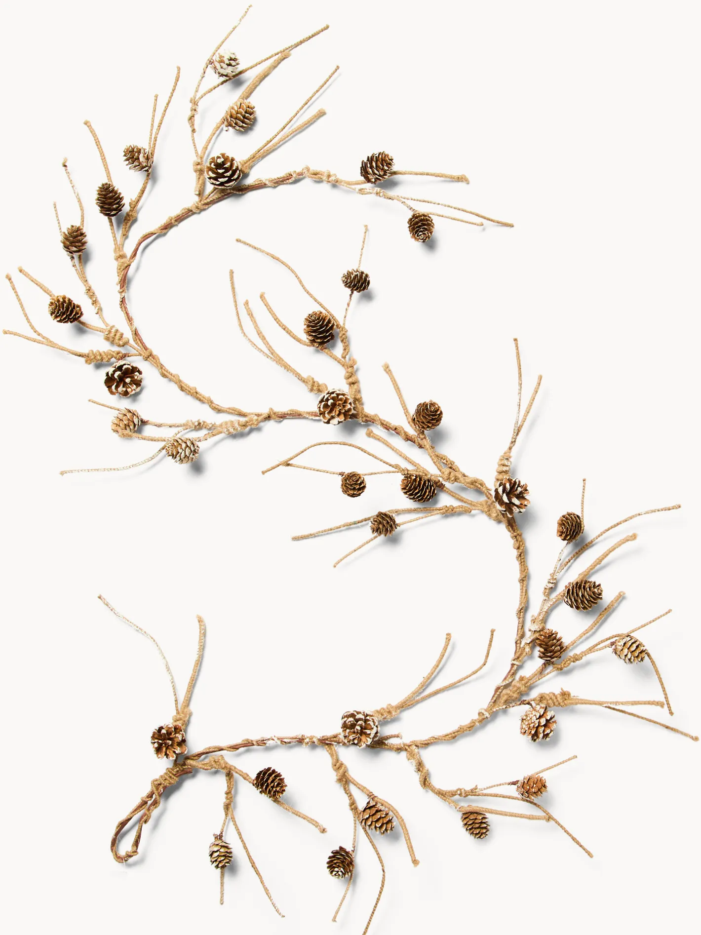 coincasa Ghirlande Natalizie|Festone in corda con pigne Marrone