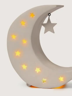 coincasa Altre Decorazioni Natalizie|Lampada a led in porcellana a forma di luna Bianco