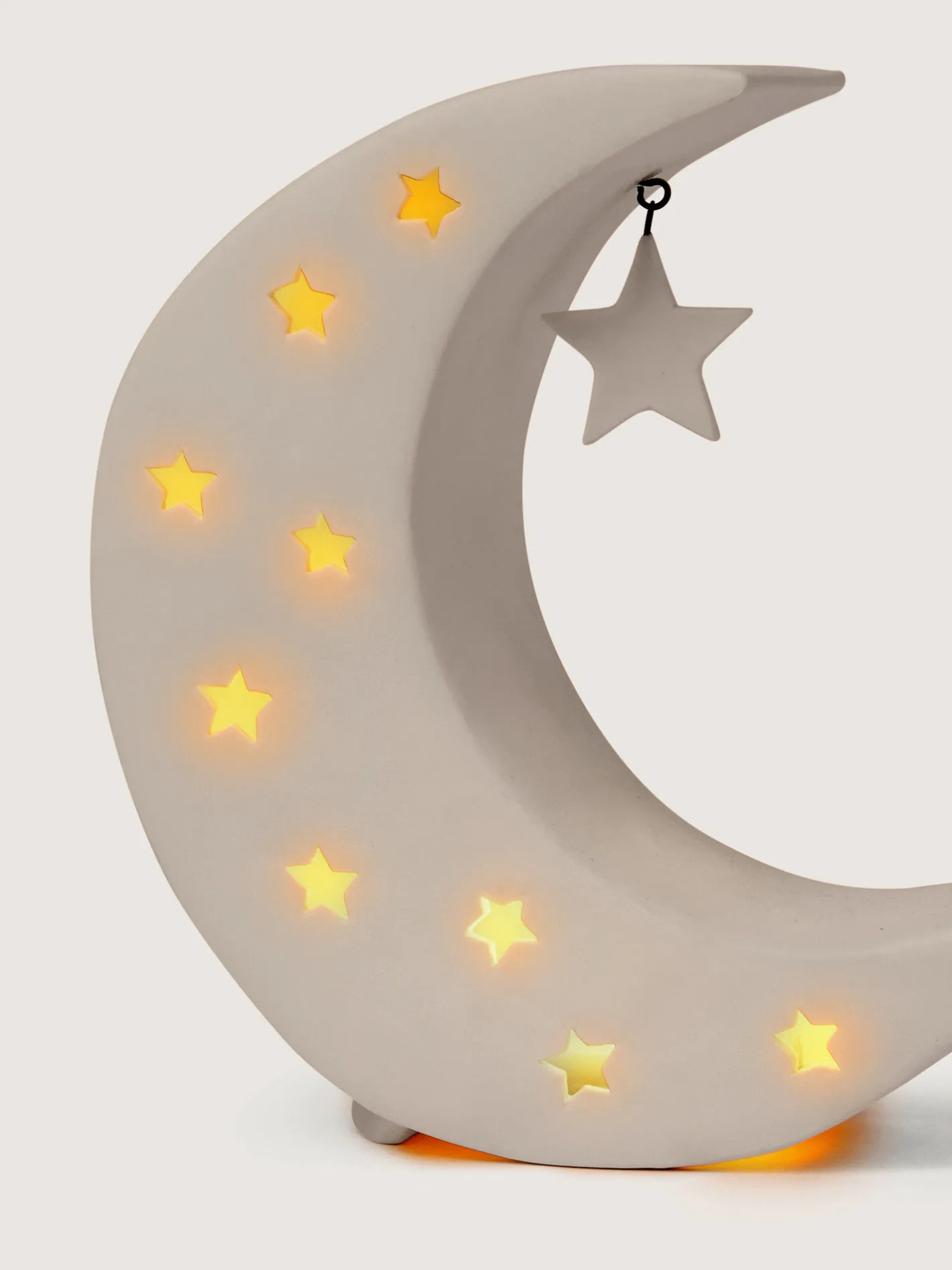 coincasa Altre Decorazioni Natalizie|Lampada a led in porcellana a forma di luna Bianco