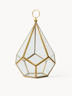 coincasa Lanterne, Candelieri E Portacandele|Altre Decorazioni Natalizie|Lanterna in vetro con finitura dorata Trasparente