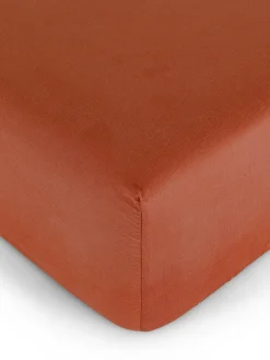 coincasa Biancheria Da Letto|Lenzuola Con Angoli|Lenzuolo con angoli raso di cotone tinta unita Zefiro Rosso