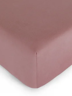 coincasa Lenzuola Con Angoli|Biancheria Da Letto|Lenzuolo con angoli raso di cotone tinta unita Zefiro Rosa scuro