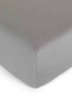 coincasa Biancheria Da Letto|Lenzuola Con Angoli|Lenzuolo con angoli raso di cotone tinta unita Zefiro Grigio scuro