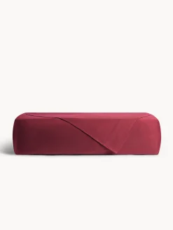 coincasa Biancheria Da Letto|Lenzuola|Lenzuolo liscio in raso di cotone lavato Rosso bordeaux