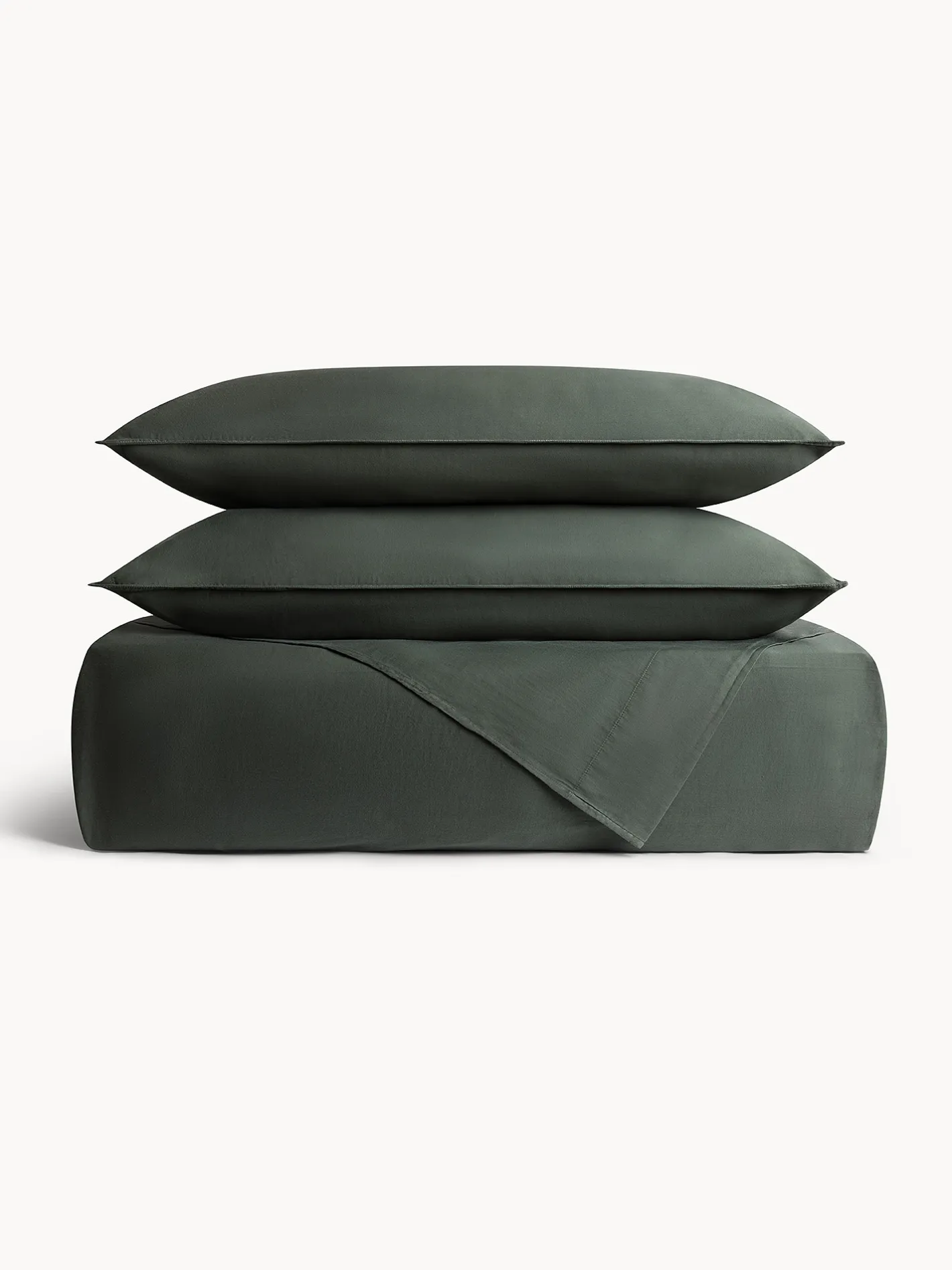 coincasa Biancheria Da Letto|Lenzuola|Lenzuolo liscio in raso di cotone lavato Verde