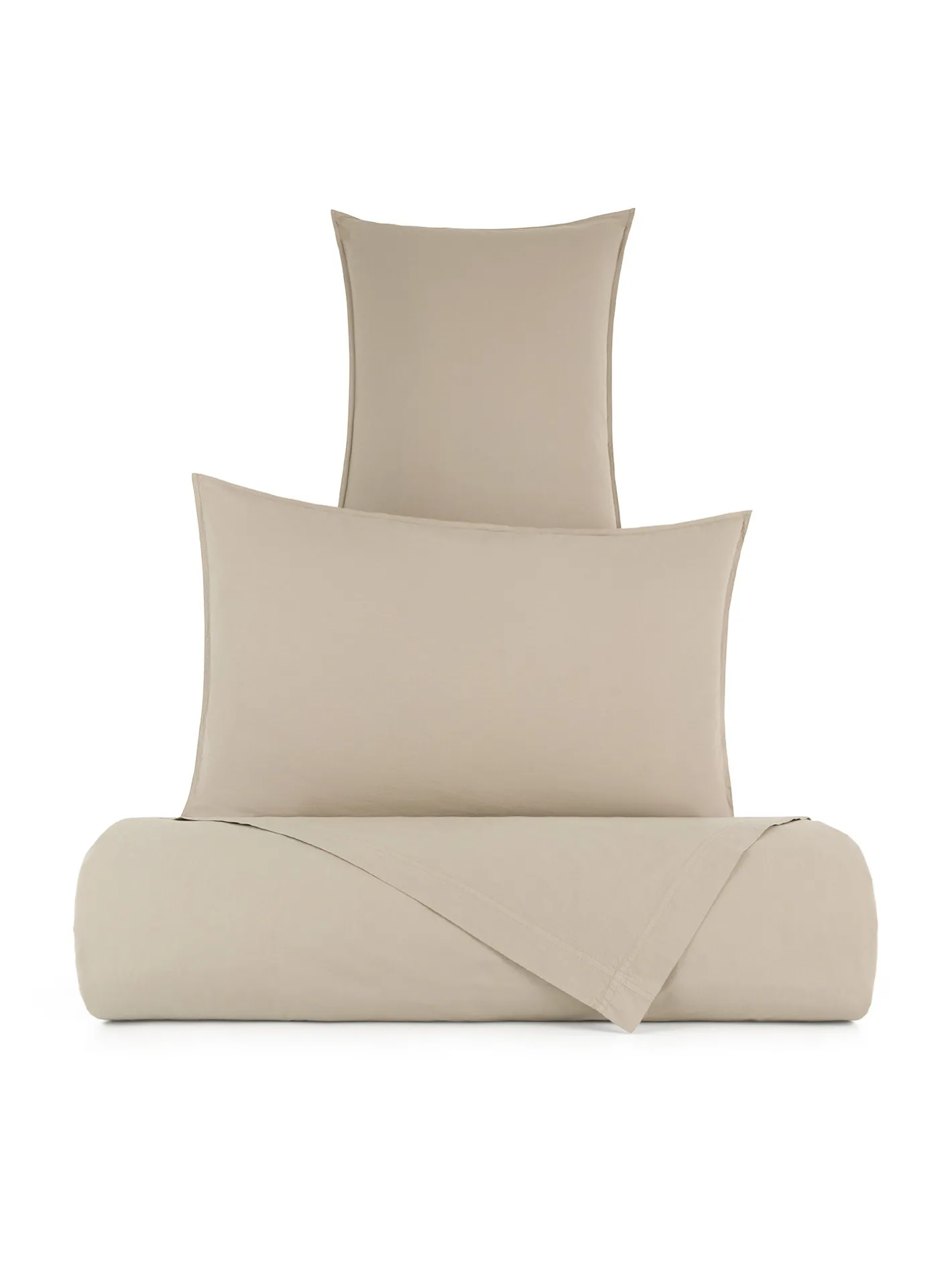 society limonta Biancheria Da Letto|Lenzuola|Lenzuolo liscio percalle di cotone stampato Special Capsule SOCIETY Made in Italy per Coincasa Beige scuro