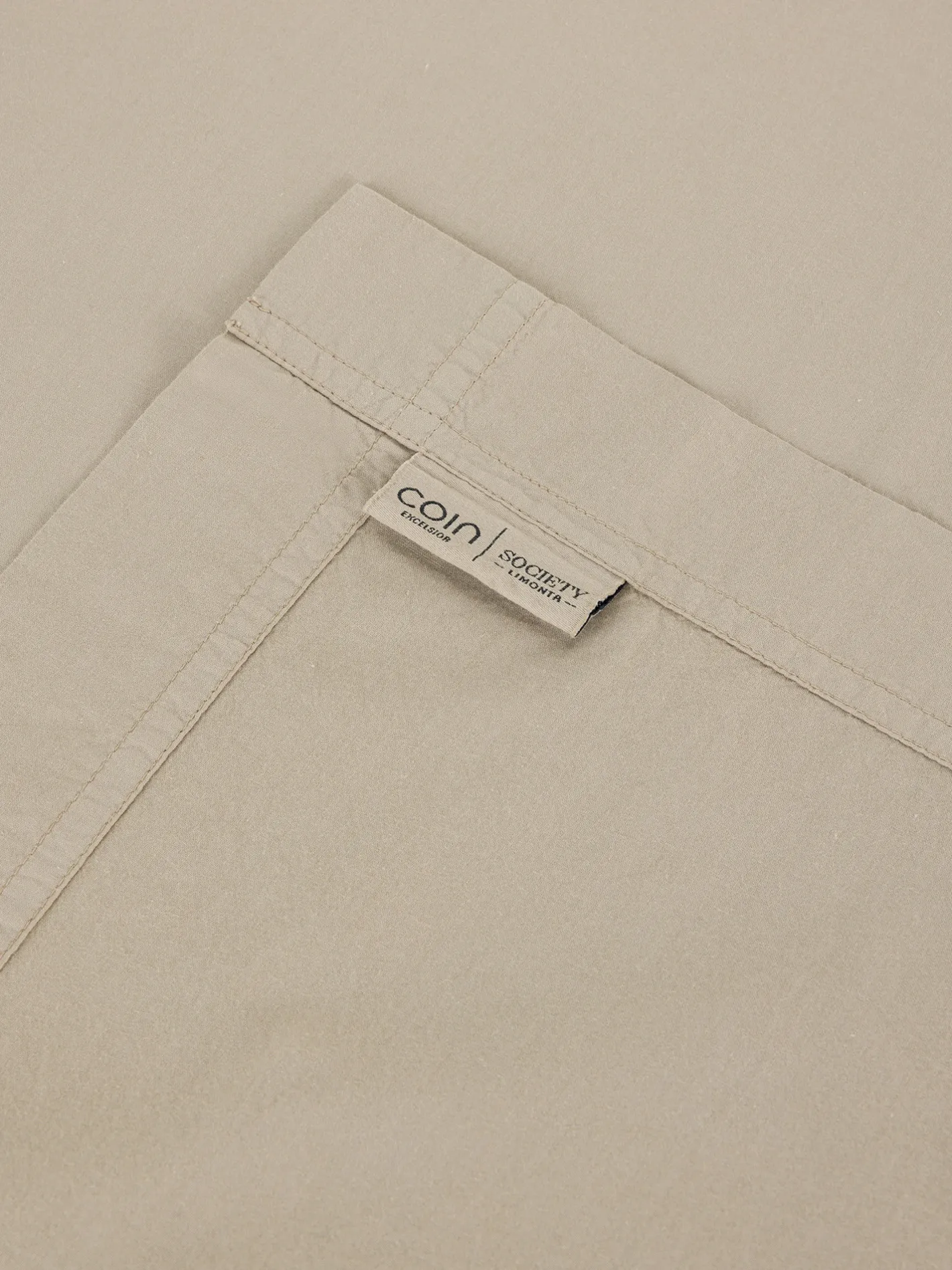 society limonta Biancheria Da Letto|Lenzuola|Lenzuolo liscio percalle di cotone stampato Special Capsule SOCIETY Made in Italy per Coincasa Beige scuro