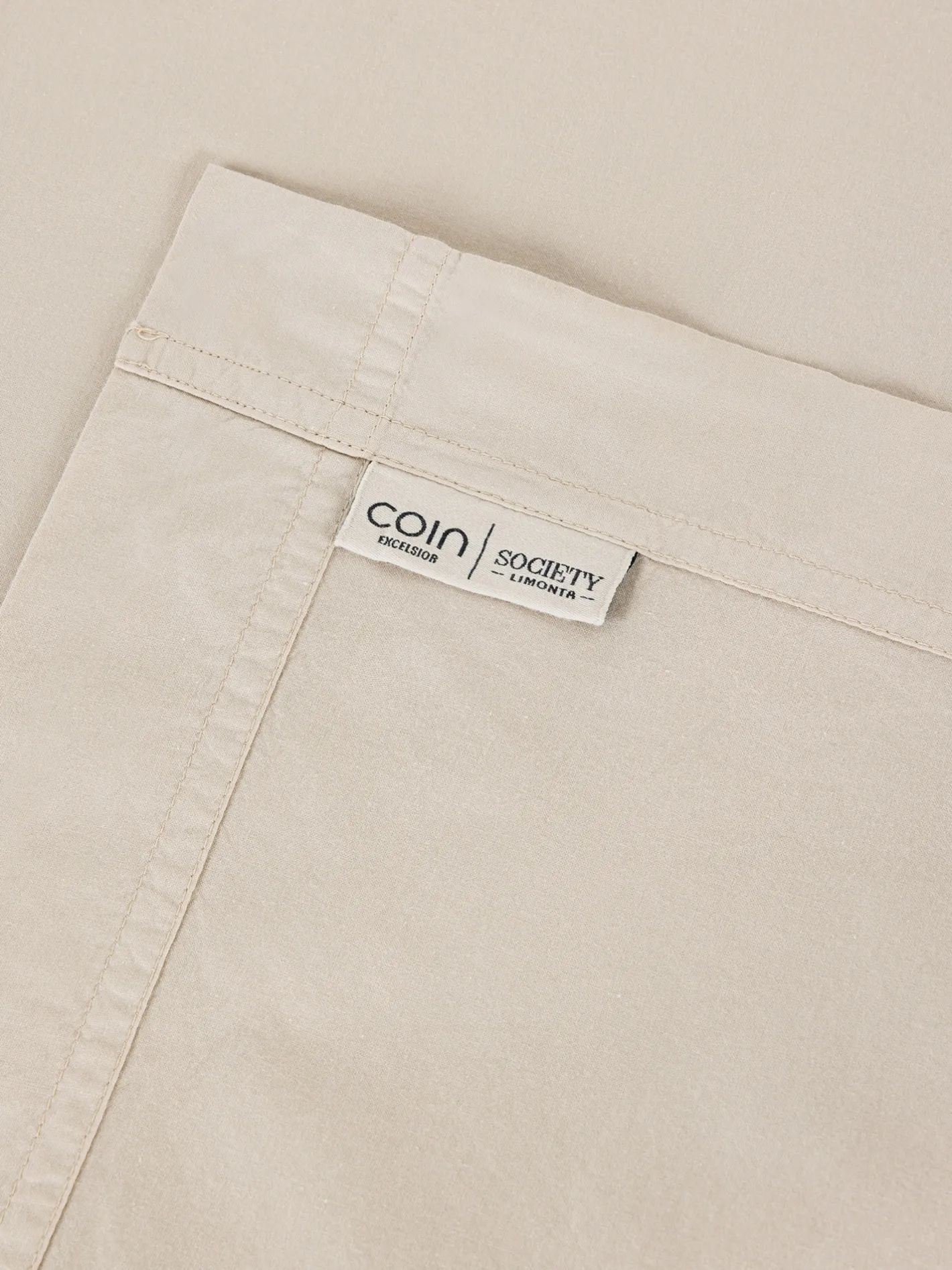 society limonta Biancheria Da Letto|Lenzuola|Lenzuolo liscio percalle di cotone stampato Special Capsule SOCIETY Made in Italy per Coincasa Beige