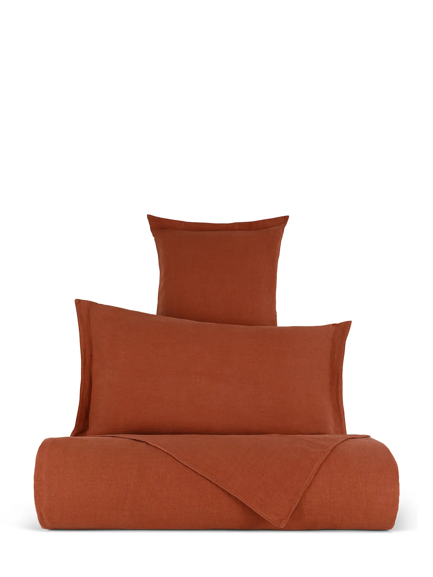 coincasa Lenzuola|Lenzuolo liscio puro lino tinta unita Zefiro Rosso mattone