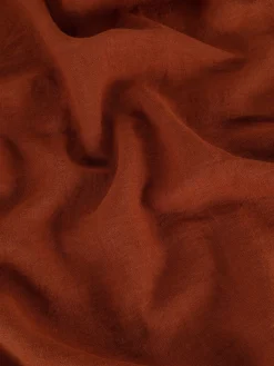 coincasa Lenzuola|Lenzuolo liscio puro lino tinta unita Zefiro Rosso mattone