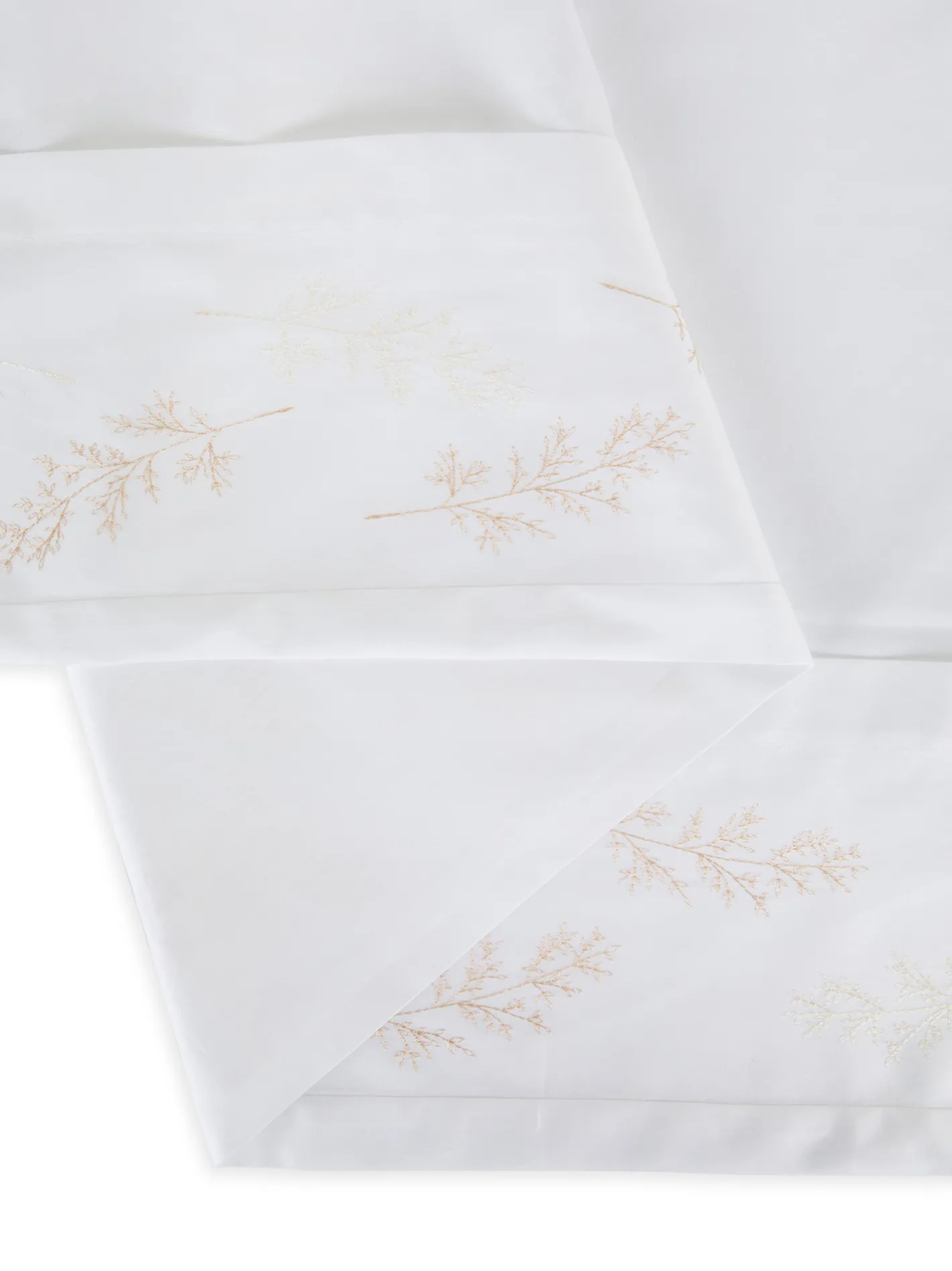 coincasa Biancheria Da Letto|Lenzuola|Lenzuolo ricamato in raso di cotone extra fine Portofino Bianco