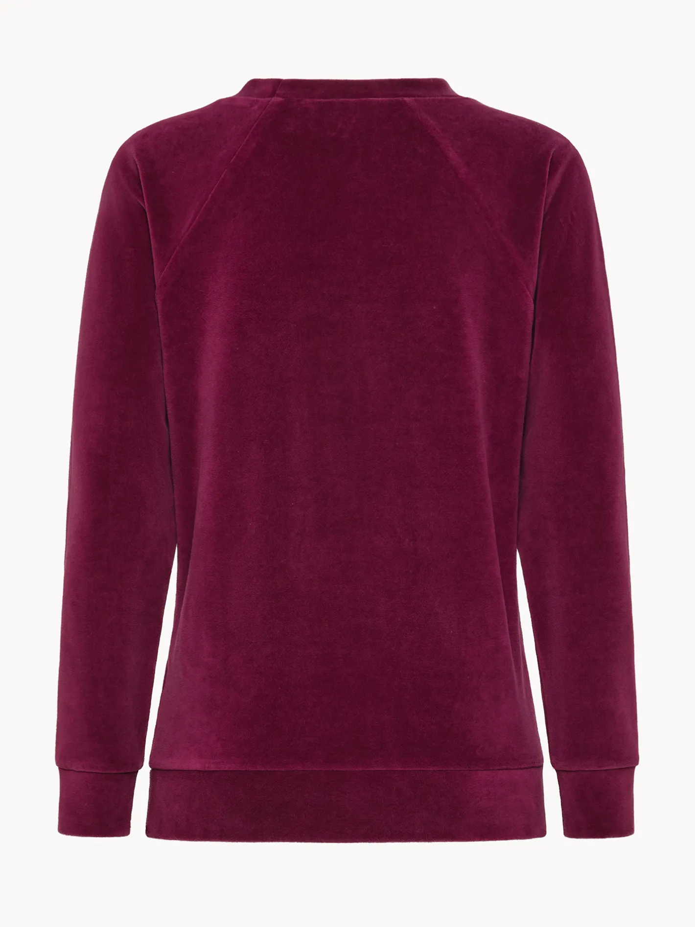 Homewear|Maglia a maniche lunghe in velluto Rosso ciliegia