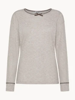 Homewear|Maglia da pigiama in maglina Ecrù