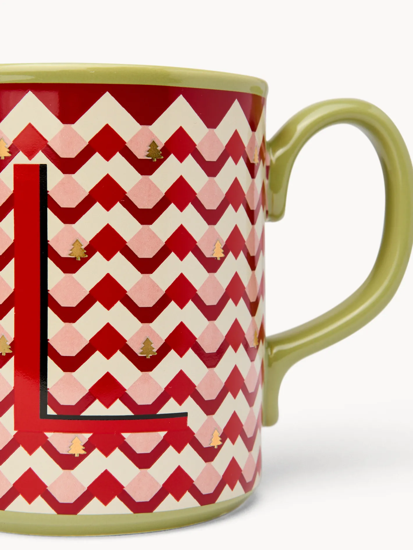 coincasa Tazze, Mug E Tazzine|Tazze, Mug E Tazzine Natalizie|Mug in ceramica lettera L Rosso