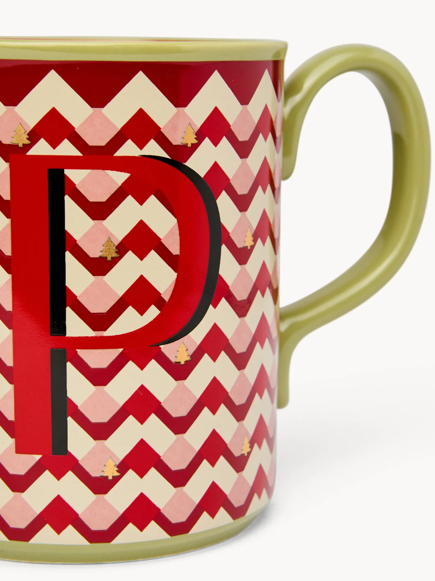 coincasa Tazze, Mug E Tazzine|Tazze, Mug E Tazzine Natalizie|Mug in ceramica lettera P Rosso