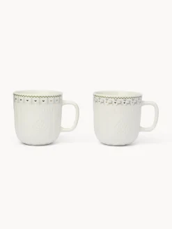 coincasa Tazze, Mug E Tazzine|Tazze, Mug E Tazzine Natalizie|Mug in new bone china decoro crochet Bianco
