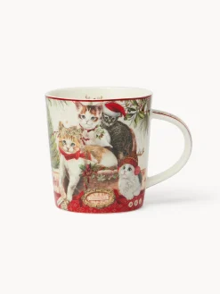 coincasa Tazze, Mug E Tazzine|Tazze, Mug E Tazzine Natalizie|Mug in new bone china gattini vintage Rosso