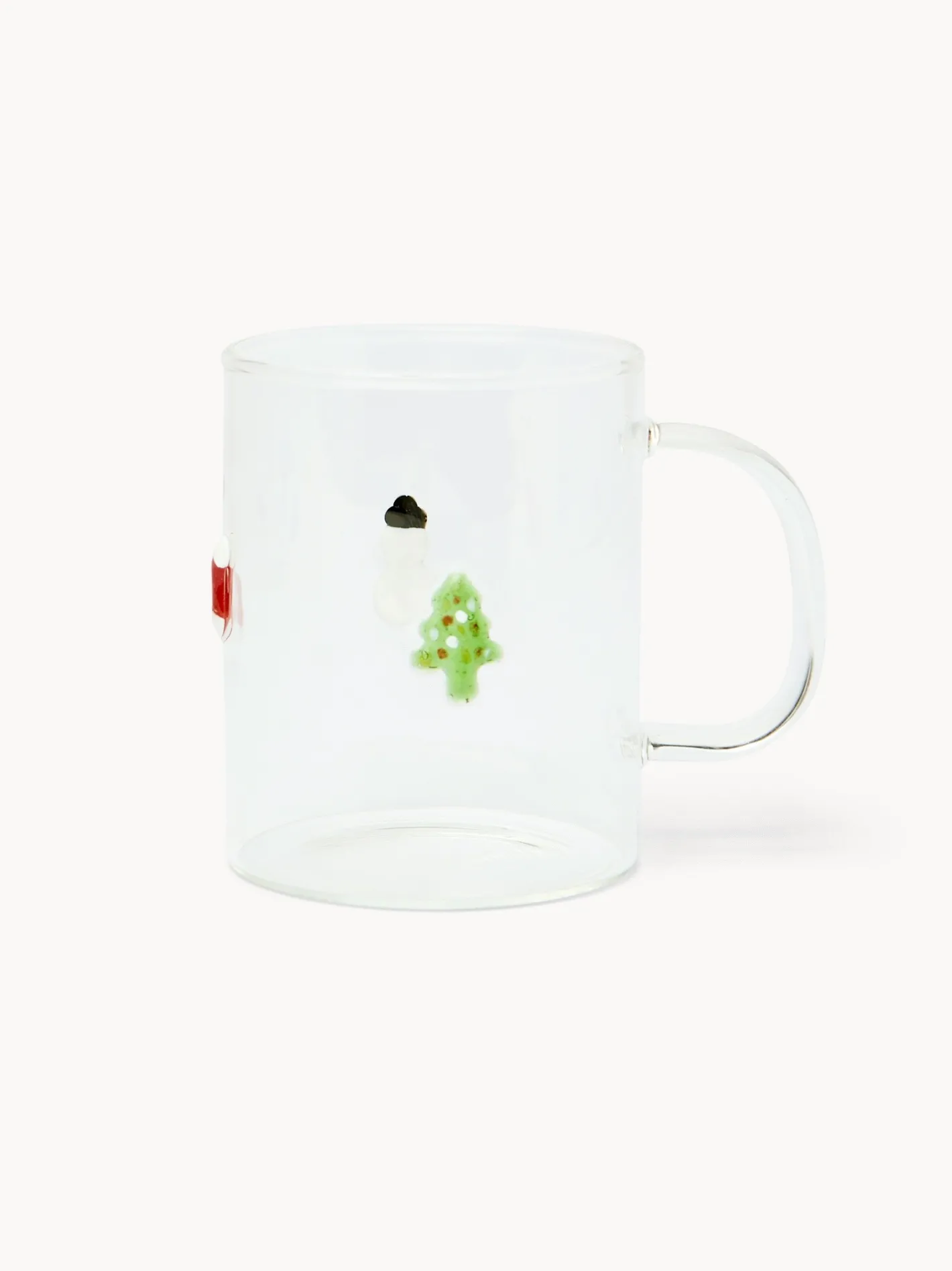coincasa Tazze, Mug E Tazzine|Tazze, Mug E Tazzine Natalizie|Mug in vetro borosilicato con applicazioni natalizie Trasparente
