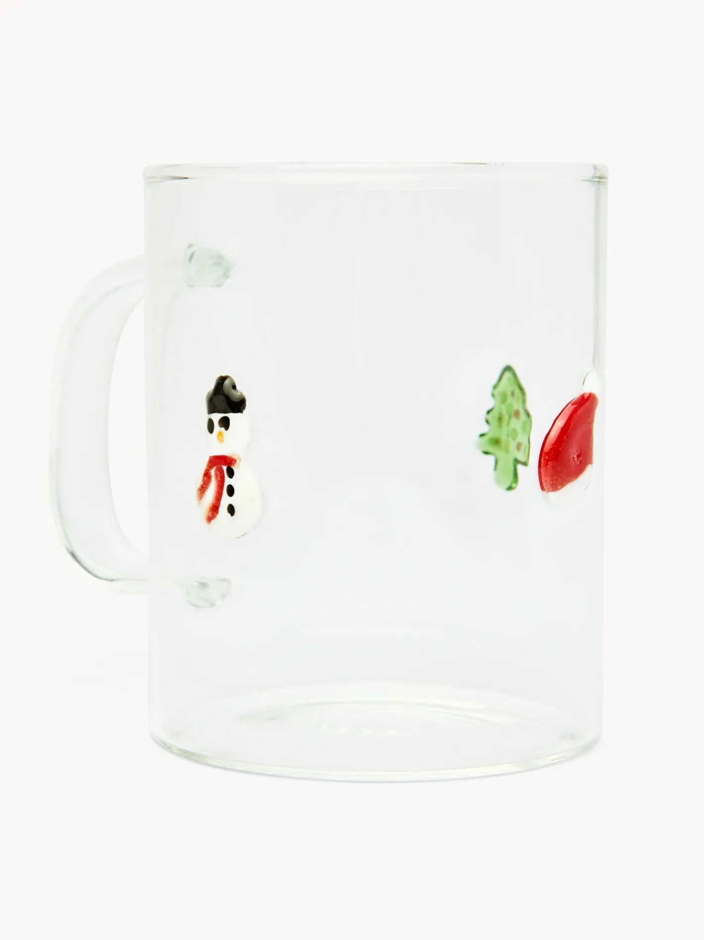 coincasa Tazze, Mug E Tazzine|Tazze, Mug E Tazzine Natalizie|Mug in vetro borosilicato con applicazioni natalizie Trasparente