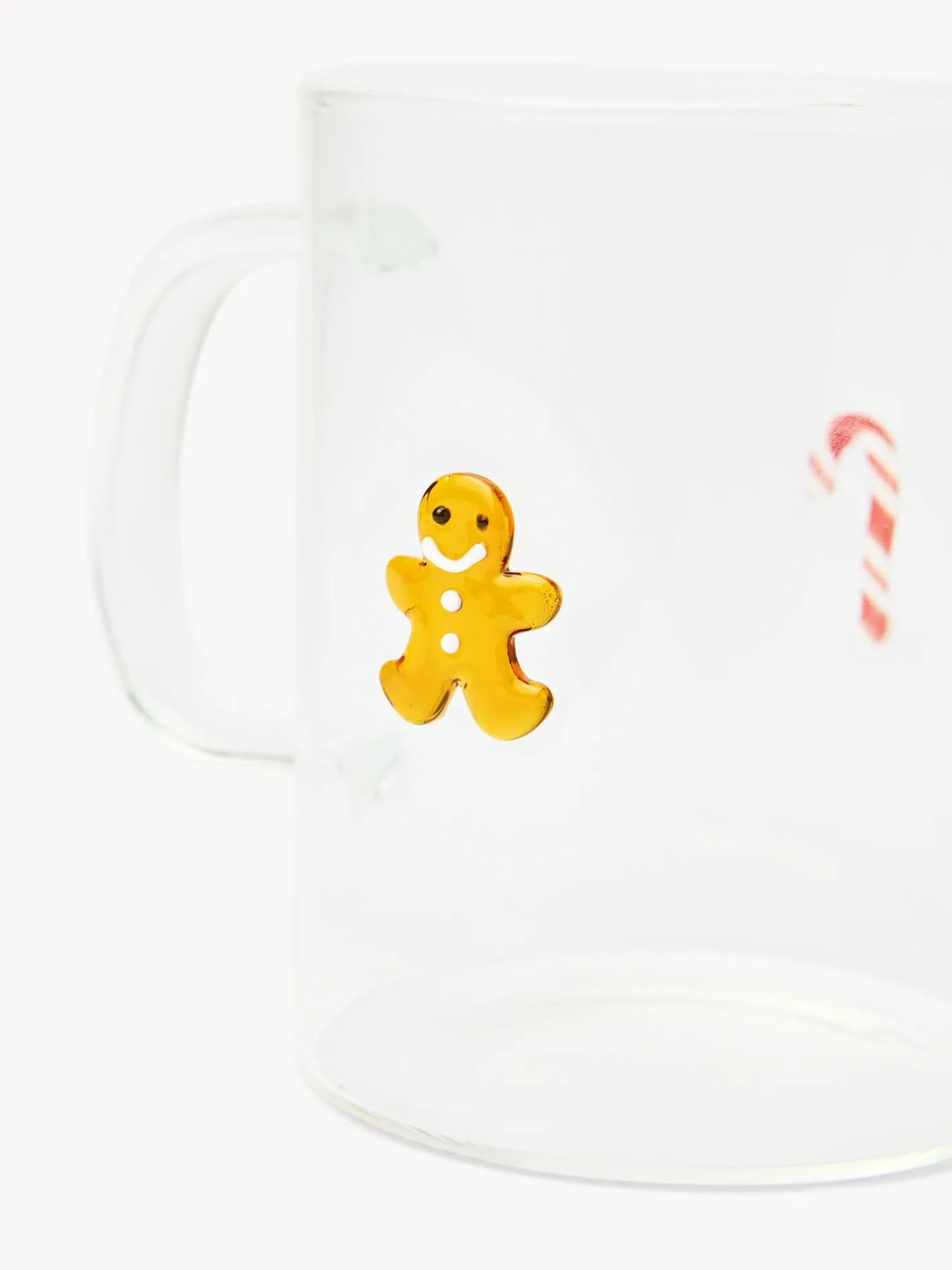 coincasa Tazze, Mug E Tazzine|Tazze, Mug E Tazzine Natalizie|Mug in vetro borosilicato con applicazioni natalizie Trasparente