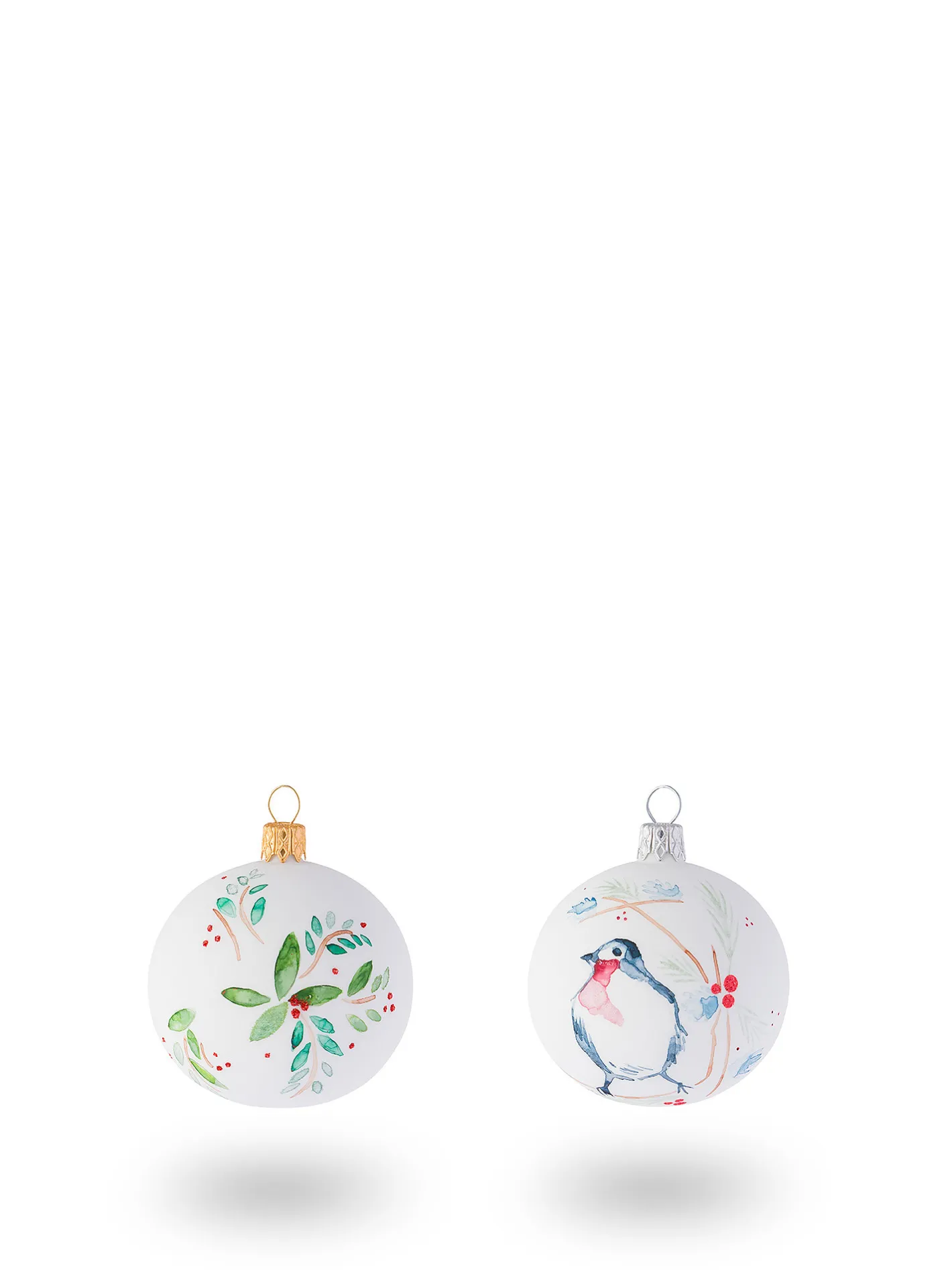 coincasa Palline|Pallina in vetro decorata a mano Bianco