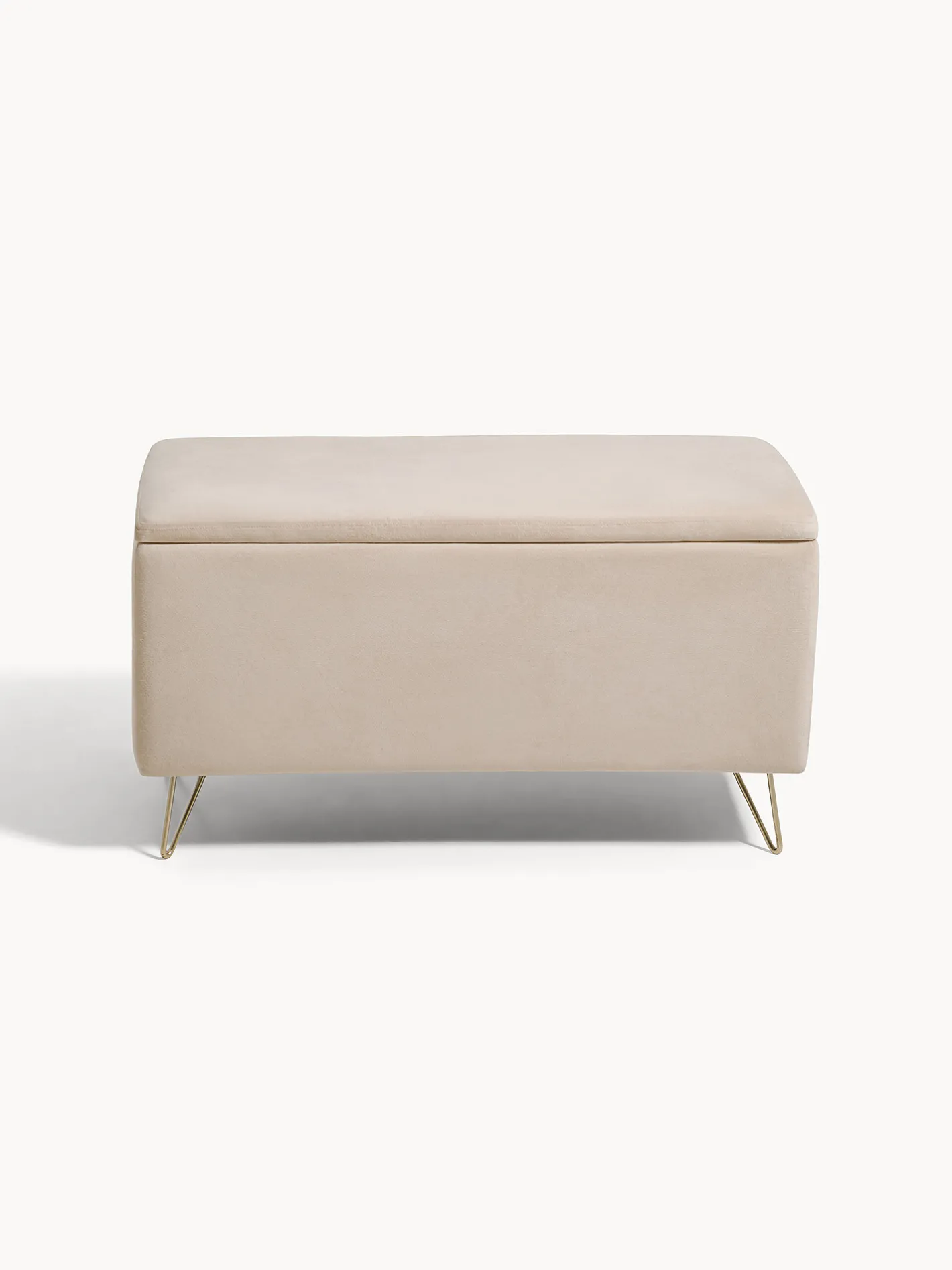coincasa Divani Poltrone E Pouf|Panca contenitore in velluto Chamois Beige