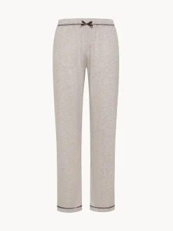 Homewear|Pantaloni da pigiama in maglina Ecrù
